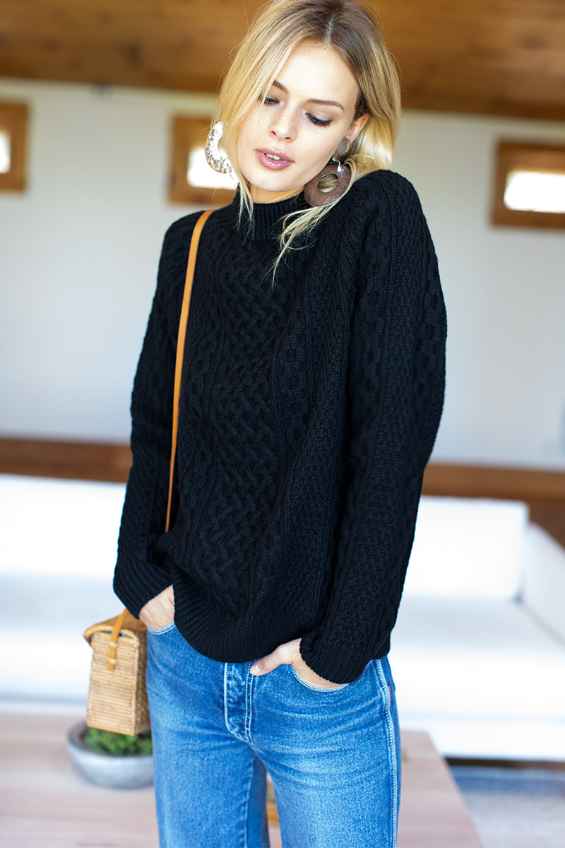 Fisherman Sweater - Black