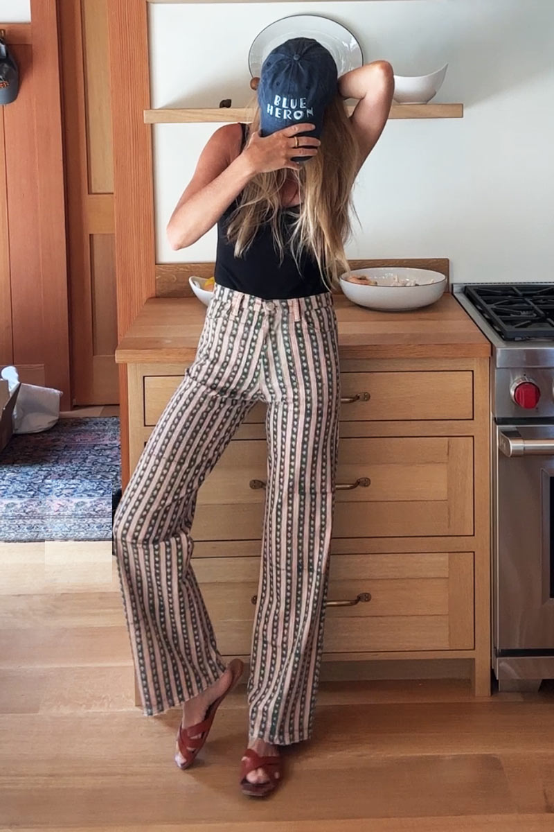 Everyday Pant - Vintage Floral Stripe Pine