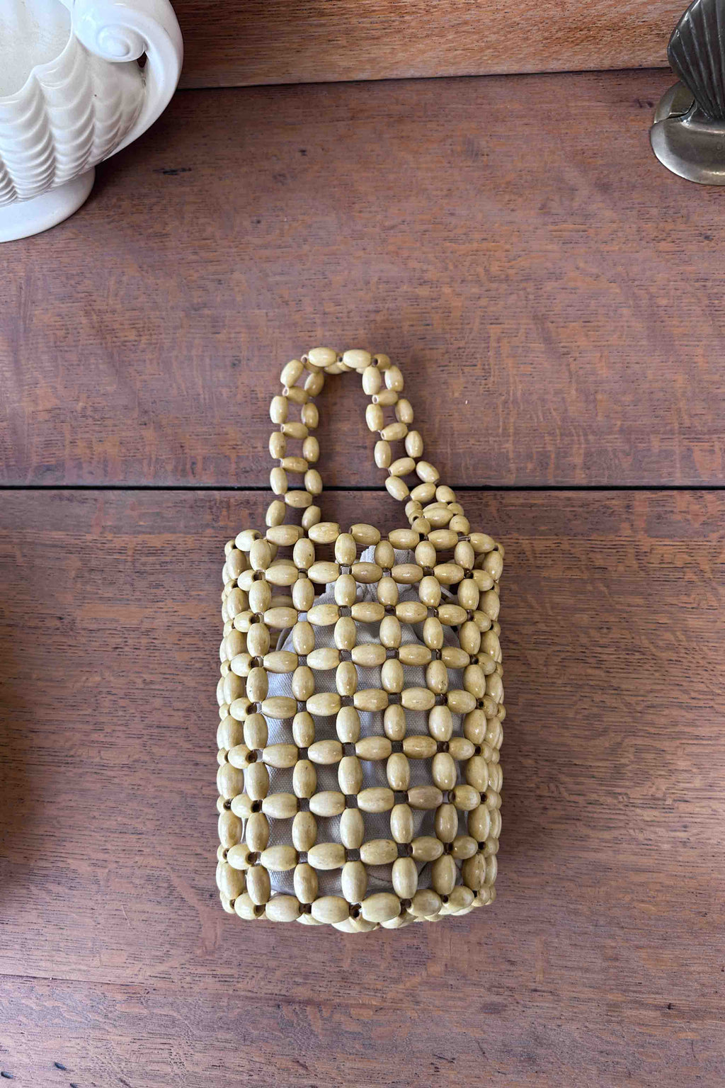 Wood Bead Bag - Honey