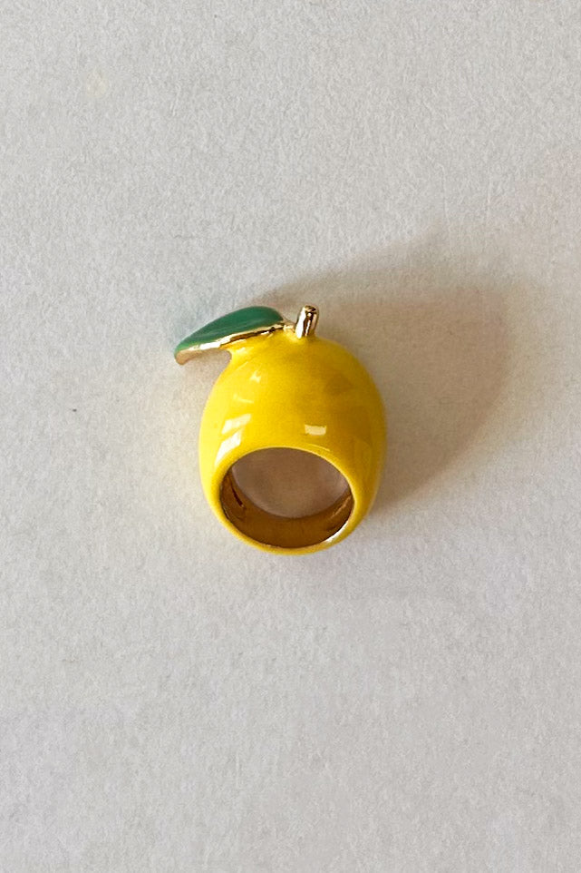 Enamel Lemon Ring  OS