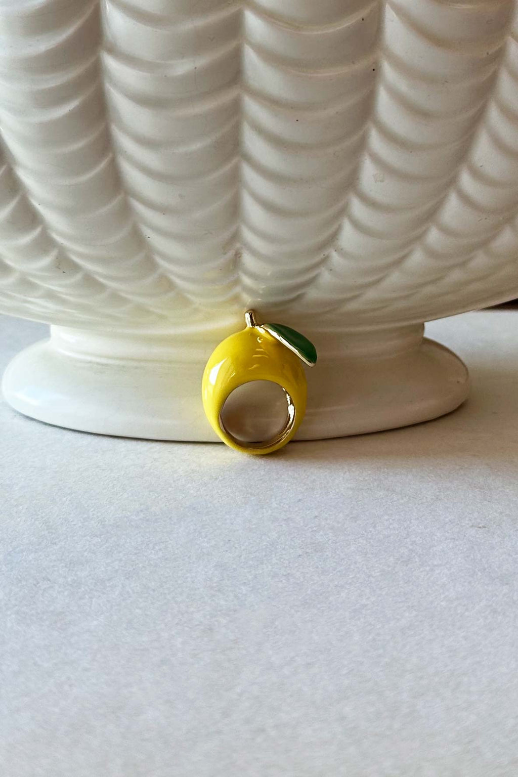 Enamel Lemon Ring  OS
