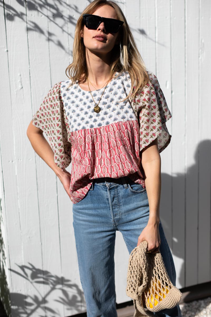 Basalie top - Patchwork Rosey Organic