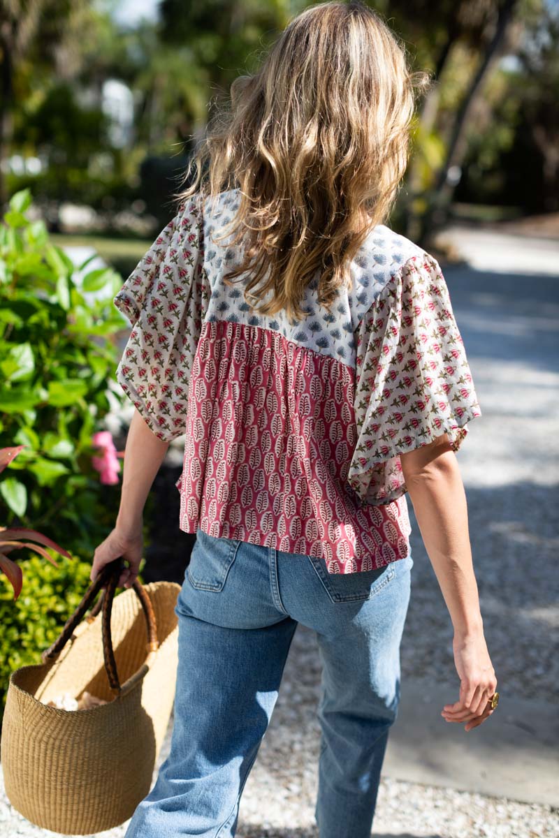 Basalie top - Patchwork Rosey Organic