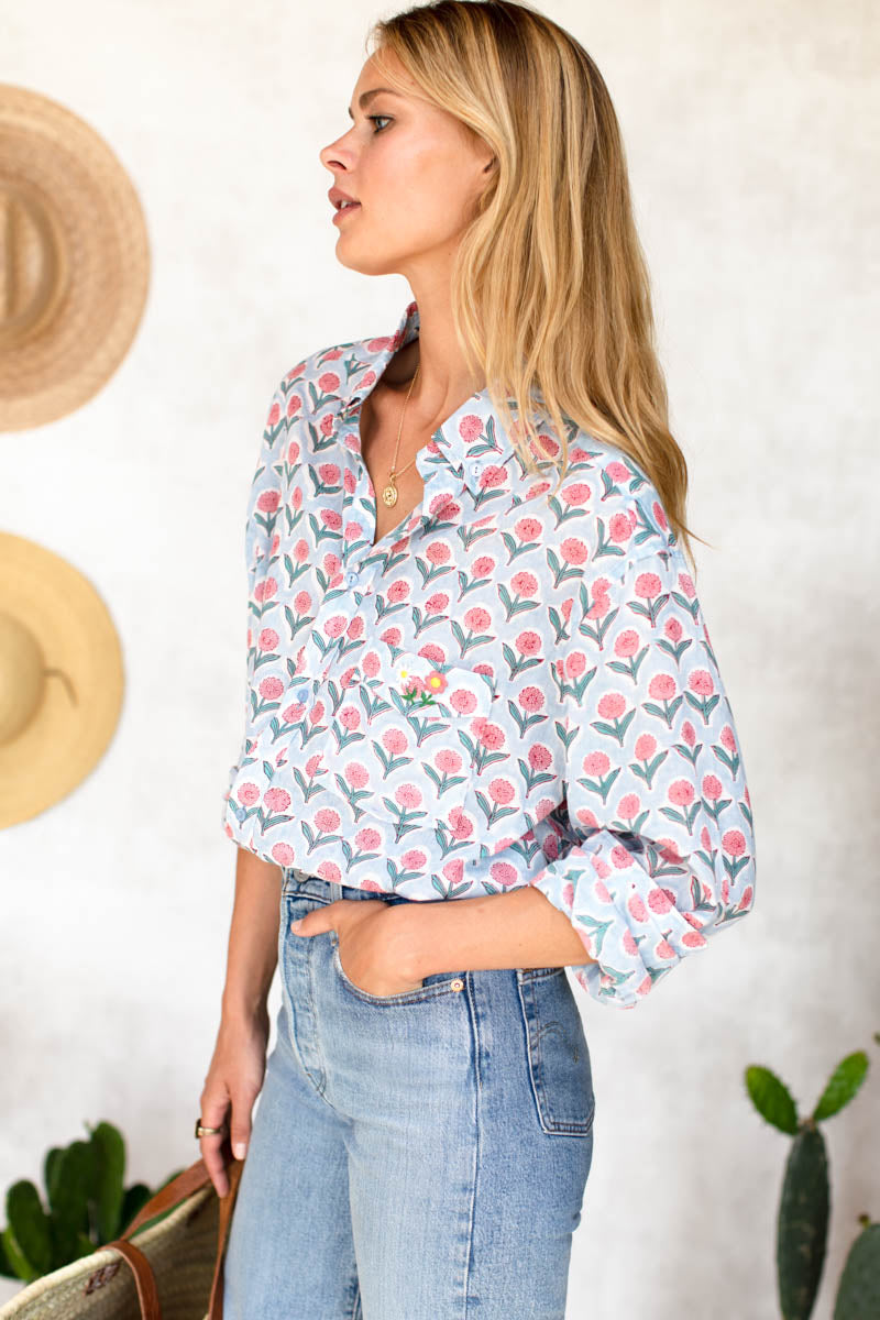 Ryan Shirt - Frances Blue + Pink Organic