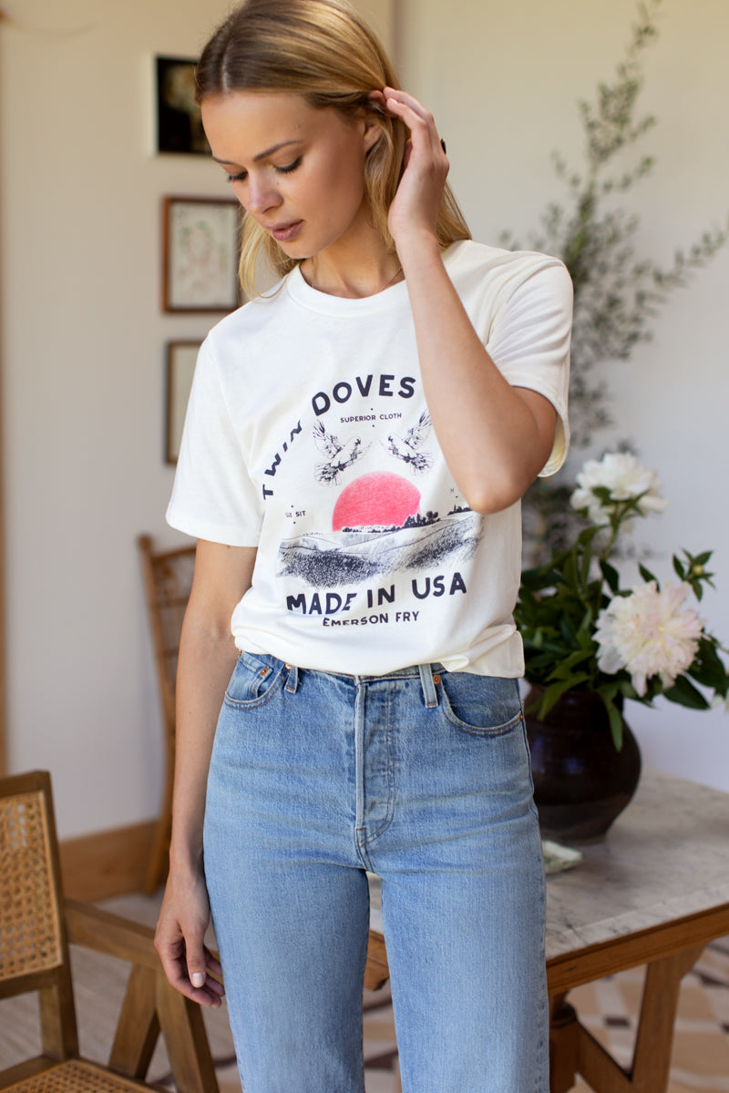 Twin Doves T-Shirt - Rising Sun Organic