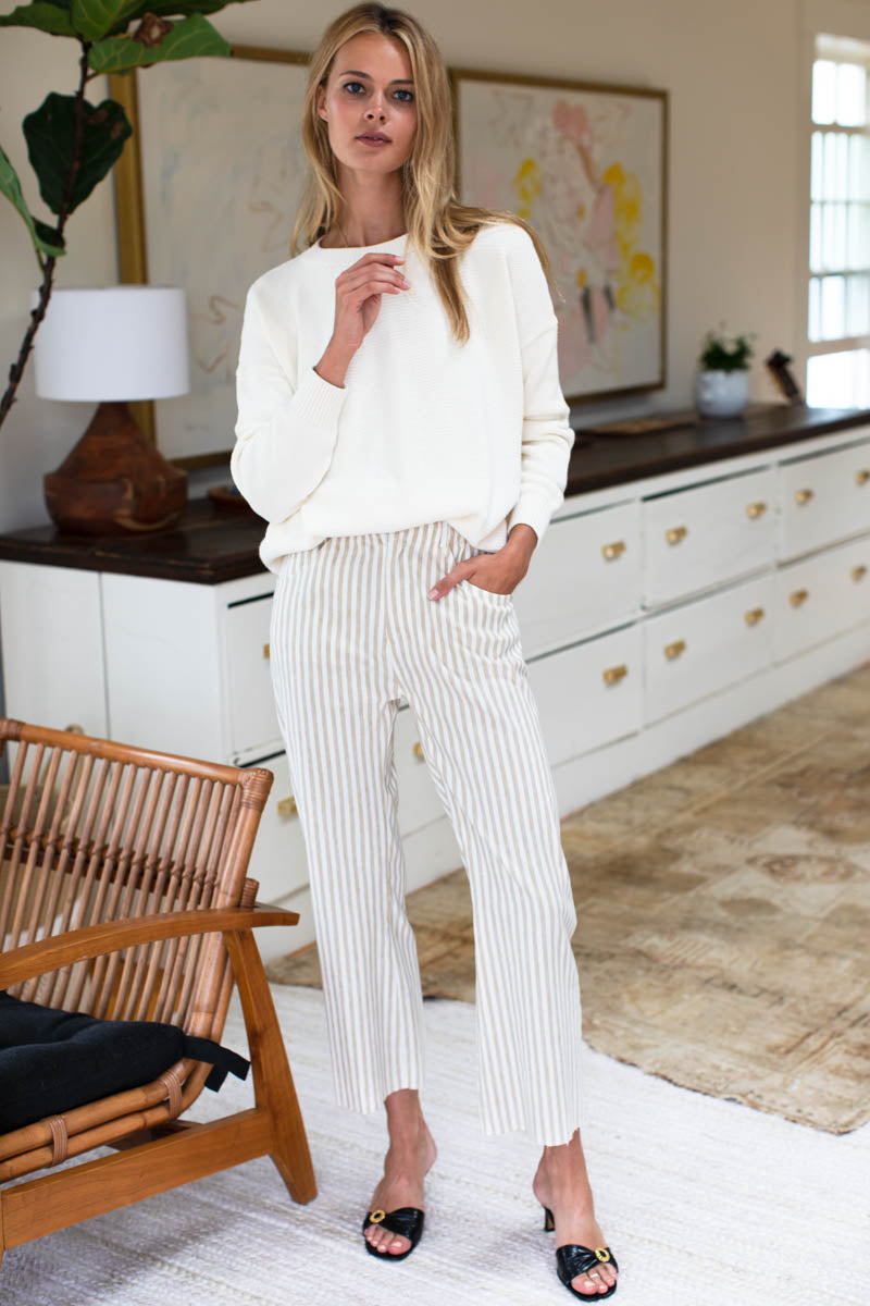 Johnny Sailor Pant - Almond Sand Stripe