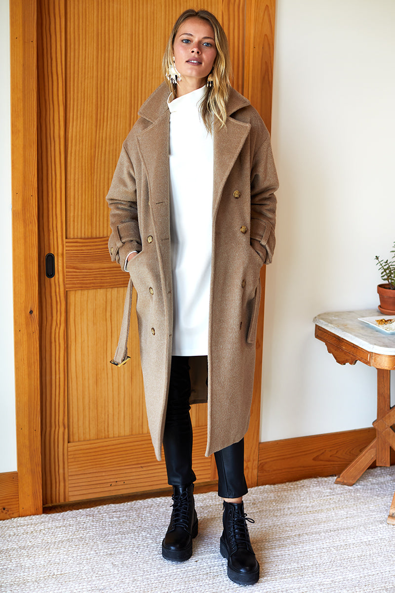 Edie Turtleneck Dress - Ivory Ponte