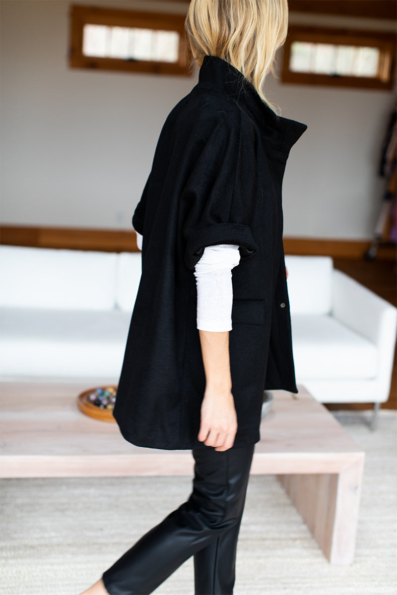 Layering Jacket - Black Wool Cashmere