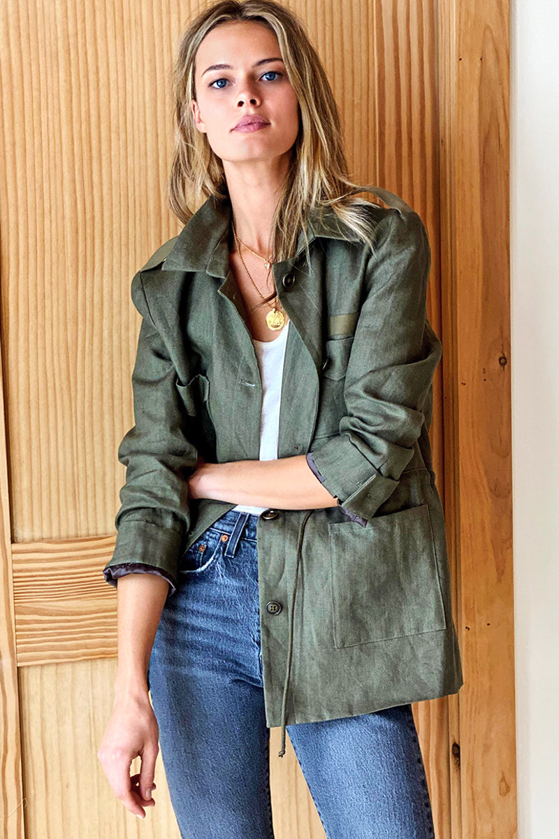 Little Army Jacket - Linen