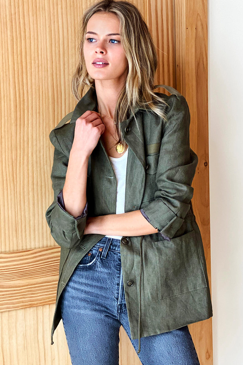Little Army Jacket - Linen