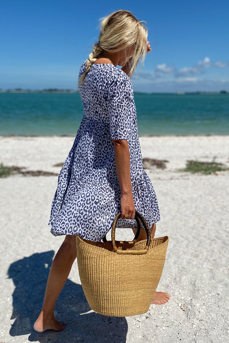 Isla Dress - Charcoal Leopard Organic