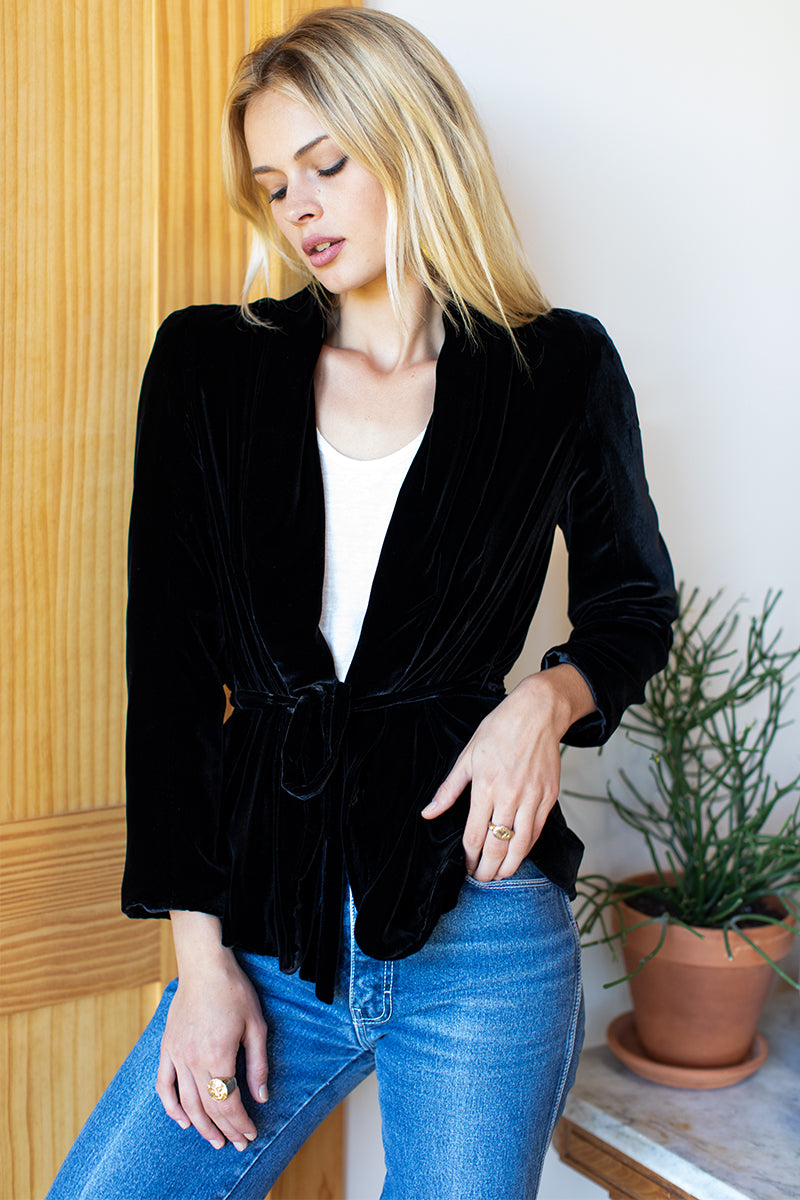 Paris Jacket - Black Silk Velvet