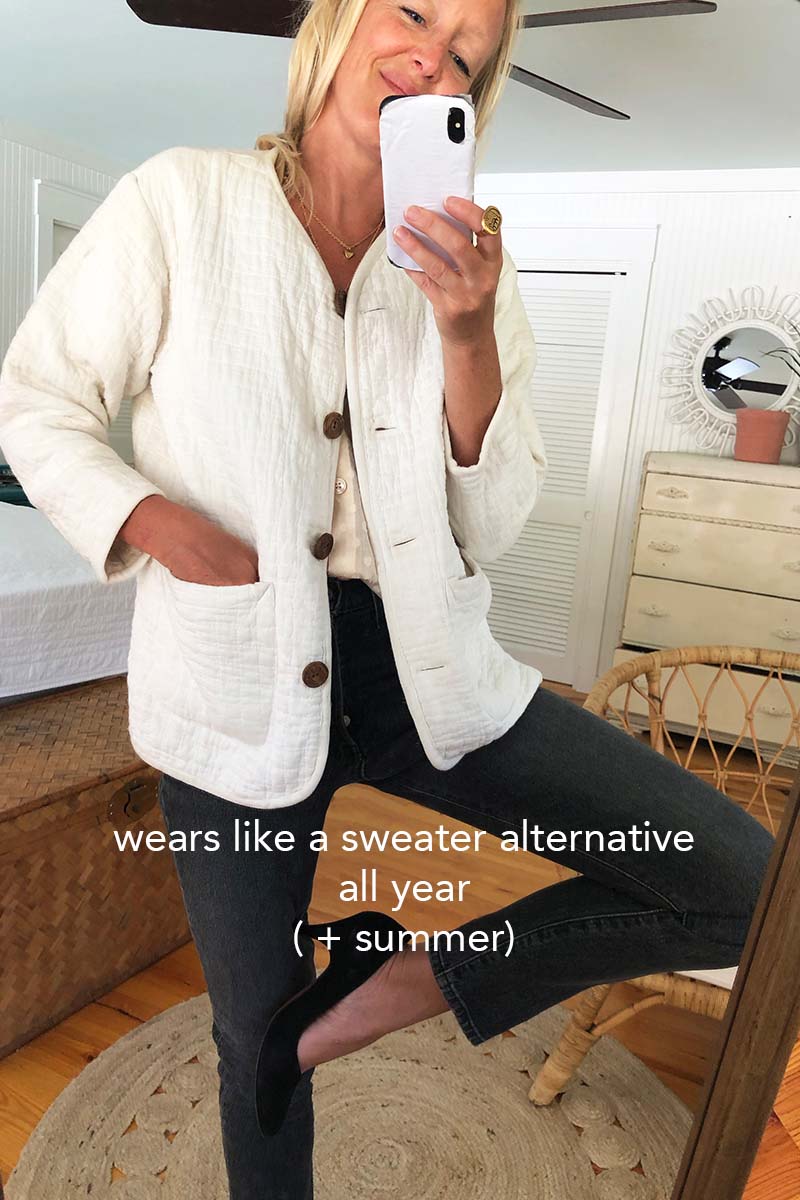 India Quilted Jacket - Cloud White Organic