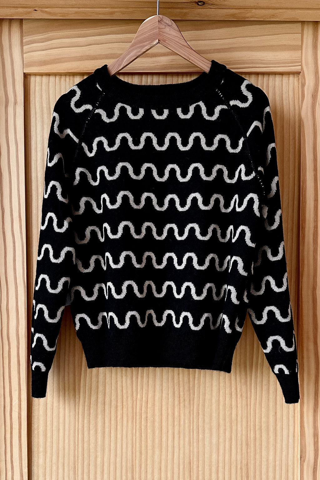 Emerson Sweater - Reversible Loki Stripe Camel + Black Alpaca